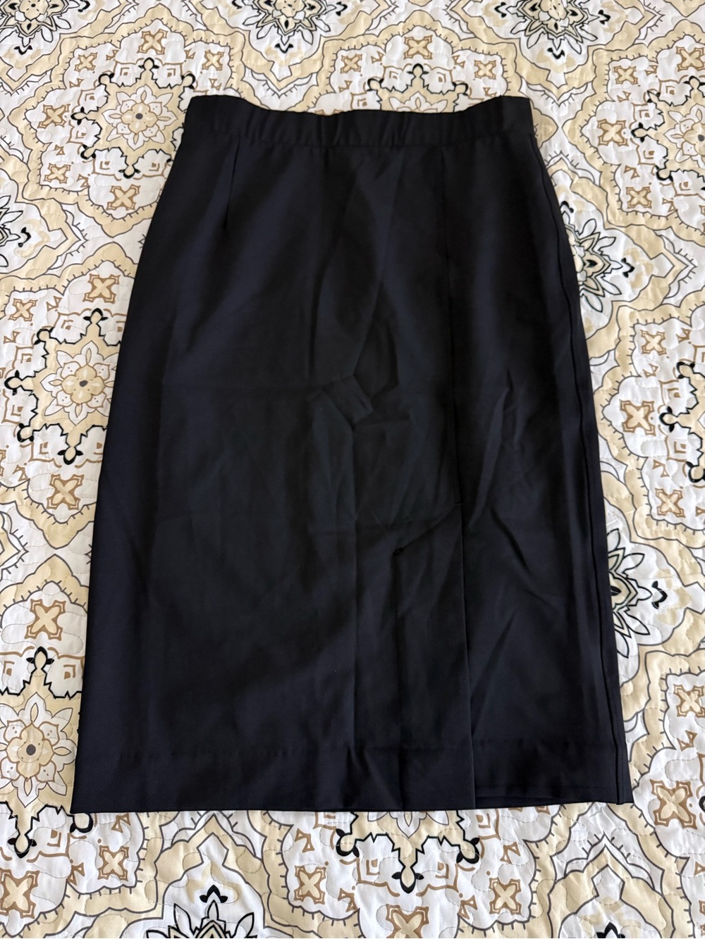NWOT WEAR IN GOOD HEALTH Women's Large Black Stretch Pencil Skirt $195 Retail